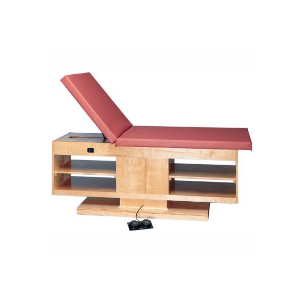 Fabrication Enterprises Electric Hi-Low Upholstered Treatment Table with Adjustable Back & Shelves, 78"L x 30"W x 27" - 39"H 15-1231 - main